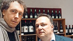 Slam-Poet Timo Brunke (links), Weinkolumnist und StZ/StN-Lokalchef    Holger Gayer Foto: tb