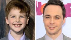 Eine gewisse Ähnlichkeit ist vorhanden: Der Darsteller des jungen Sheldon, Iain Armitage, und der „alte“ Sheldon Cooper, Jim Parsons. Foto: EPA/AP