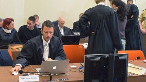 Die Angeklagte Beate Zschäpe im Gerichtssaal in München. Foto: dpa