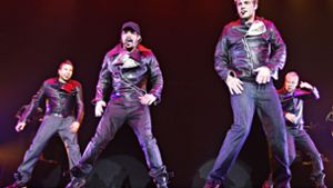 Die Backstreet Boys bei einem Auftritt aus dem Jahr 2008 in der Stuttgarter Porsche Arena. Foto: dpa/A9999 Franziska Kraufmann