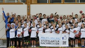50 Kinder und ihre Trainer hatten beim Handballcamp viel Freude Foto: Baumann
