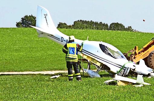 Am Dienstag ist in Großerlach ein Ultraleichtflieger mit einem Traktor zusammengestoßen. Foto: 7aktuell.de/ 7aktuell
