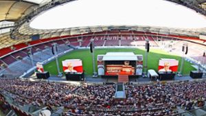 Die VfB-Versammlung findet nicht wie am 1. Juni im Stadion, sondern auf der Messe statt. Foto: Baumann