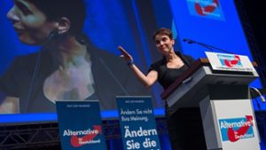 Nicht alle vertrauen dieser Frau: Nach dem Parteitag und dem Wahlsieg von Frauke Petry in Essen kehren Anhänger von Bernd Lucke  der AfD  den Rücken, darunter sind auch die Bezirksbeiräte der Partei in Degerlch und Sillenbuch. Foto: dpa
