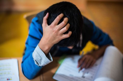 Viele Kinder und Jugendliche leiden unter dem großen Berg an Hausaufgaben Foto: dpa