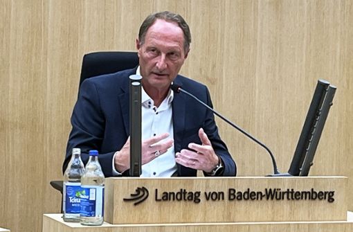 Der Karlsruher Polizeivizepräsident Hans Matheis sagte am Montagabend im Untersuchungsausschuss aus. Foto: Nico Pointner/dpa/Nico Pointner