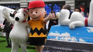 Snoopy und Charlie Brown in London. Foto: dpa