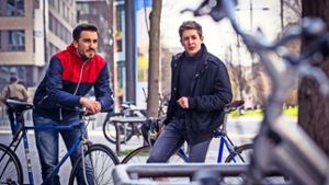 Radfahrer und Filmemacher: Roman Högerle (links) und Felix Länge Foto: Lichtgut/Max Kovalenko