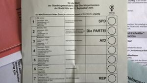 Nach Ansicht der Bezirksregierung in Köln werden die parteilosen Kandidaten für die OB-Wahl auf dem Stimmzettel benachteiligt. Foto: dpa