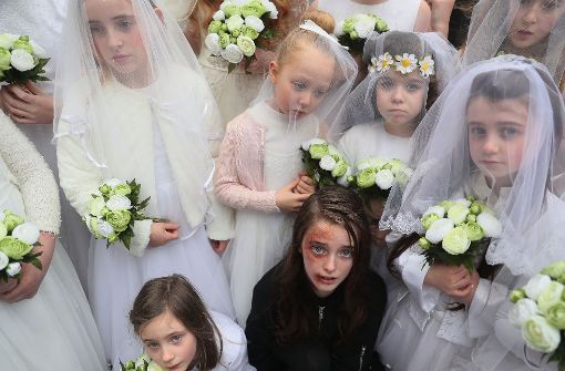 Protestaktion gegen Kinderehen in Dublin: Die Aktion soll auf das Schicksal von Mädchen in Kinderehen weltweit aufmerksam machen Foto: PA Wire
