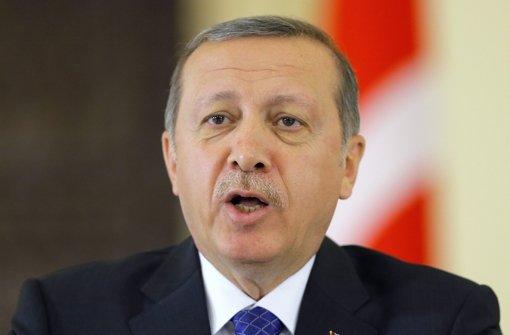 Der türkische Ministerpräsident Erdogan tritt heute in Karlsruhe auf. Foto: EPA