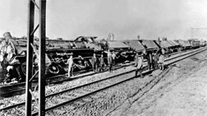Eisenbahner am Maschinengewehr