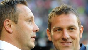 Schalkes Trainer André Breitenreiter (li.) und sein möglicher Nachfolger Markus Weinzierl Foto: dpa
