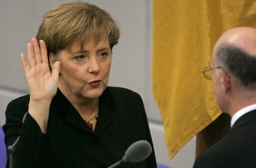 Vor zehn Jahren hat Angela Merkel zum ersten Mal den Eid für das Kanzleramt abgelegt. Foto: dpa