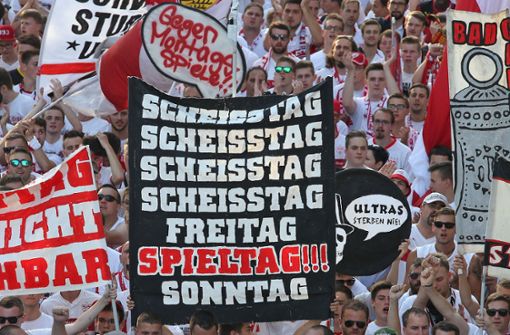 Die VfB-Fans in der Cannstatter Kurve werden am Samstag 45 Minuten schweigen, um für ihre Sache zu protestieren. Foto: Pressefoto Baumann