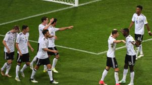 Viermal hatten die deutschen Fußballer Grund zum Jubel gegen Mexiko. Foto: AFP