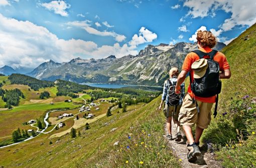 Beliebte Alpen: Wanderer im Fextal Foto: Engadin
