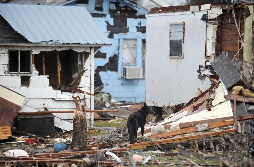 Zerstörte Häuser nachdem ein Tornado in Mississippi gewütet hat. Vier Menschen kamen dort ums Leben. Foto: AP