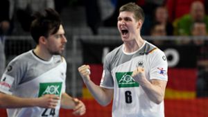 Die deutsche Handball-Nationalmannschaft gewinnt bei der EM gegen Tschechien. Foto: dpa-Zentralbild