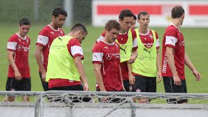 Der VfB Stuttgart trainiert vor dem Testspiel bei Erzgebirge Aue. Foto: Pressefoto Baumann