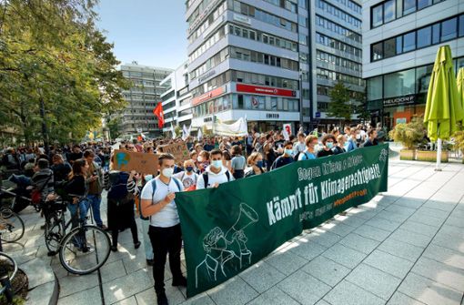 Eine von bislang mehr als 1200 Demos in Stuttgart: Der globale Klimastreik im  September Foto: Lichtgut/Leif Piechowski