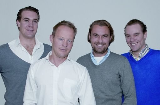 Anton Pagendarm, Joe Tonne, Felix Müller und Moritz Pagendarm (v.l.n.r), die Jungunternehmer von der Speach Media GmbH Foto: StN