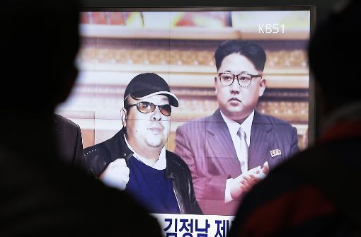Nordkoreas Machthaber Kim Jong Un (rechts) und sein Halbbruder Kim Jong Nam Foto: AP