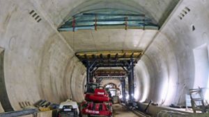 Beim Bau des Rosensteintunnels – hier ein Bild von Februar 2018 – klemmt es. Die Arbeiten sind in Verzug. Über den Schuldigen dafür wird gestritten. Foto: Stadt Stuttgart