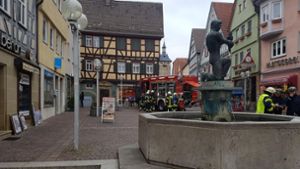 Die Feuerwehr ist zu einem Gasleck in der Marbacher Innenstadt gerufen worden. Foto: 7aktuell.de/Jochen Buddrick