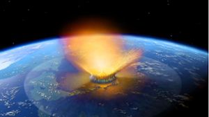 Die Illustration zeigt den katastrophalen Asteroideneinschlag auf der Erde. Foto:  