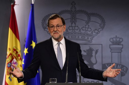 Rajoy nach einem Gespräch mit König Felipe. Foto: AFP