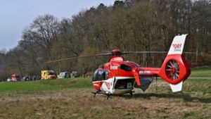 Der Rettungshubschrauber brachte den 61-Jährigen in ein Krankenhaus. Foto: KS-Images.de / Andreas Rometsch/Andreas Rometsch