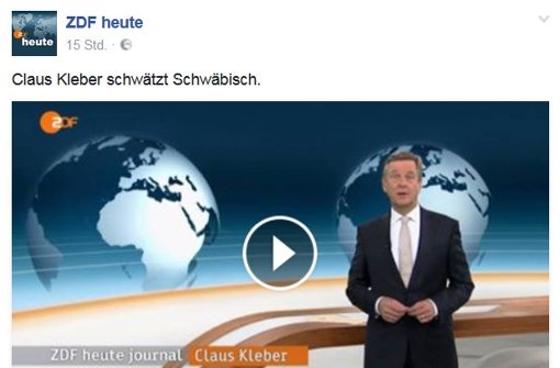 Claus Kleber schwätzt schwäbisch. Foto: Facebook/ZDF heute
