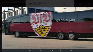 So sieht der neue VfB-Mannschaftsbus aus. Foto: Screenshot Twitter/blogcannstatt