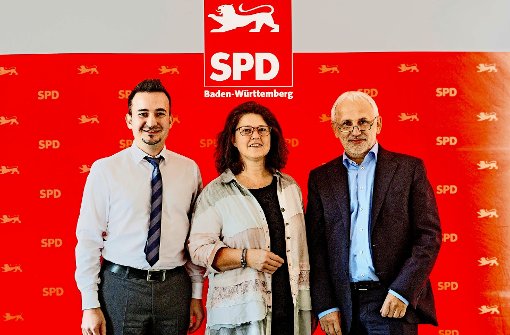 SPD-Kreischef Dejan Perc (links) rechnet sich Chancen auf  ein Direktmandat für Ute Vogt und Michael Jantzer aus. Foto: Lichtgut/Leif Piechowski