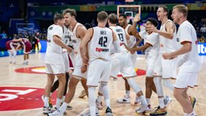 Nach dem Sieg gegen Lettland geht es für die deutschen Basketballer am Freitag gegen die USA. Foto: IMAGO/camera4+/IMAGO/Tilo Wiedensohler