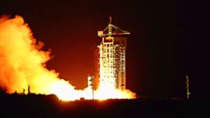 Die Rakete mit dem ersten Quantensatelliten ist im August 2016 in der chinesischen Stadt Jiuquan gestartet. Foto: AFP