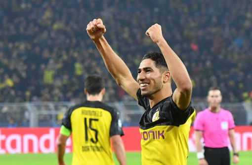 Doppeltorschütze gegen Inter Mailand: Achraf Hakimi von Borussia Dortmund. Foto: AFP/Bernd Thissen