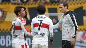 Der VfB Stuttgart hat in der Partie bei Dynamo Dresden wenig bis gar nichts anzubieten. Foto: Pressefoto Baumann