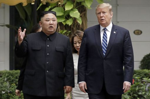 Das Gipfeltreffen zwischen Kim Jong Un (links) und Donald Trump blieb ohne Ergebnis. Foto: AP
