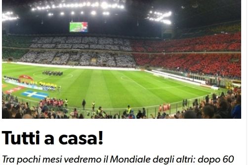 „Alle nach Hause“, fordert der „Corriere dello Sport“nach der bitteren WM-Pleite. Foto: StZN