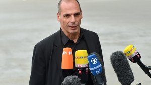 Gianis Varoufakis in Frankfurt Foto: dpa