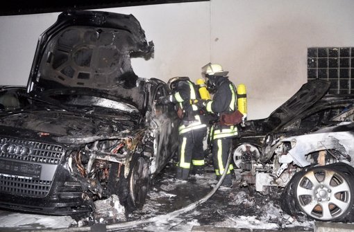 In einem Autohaus in Bietigheim-Bissingen (Kreis Ludwgisburg) hatte der Feuerteufel auch zugeschlagen. Foto: dpa