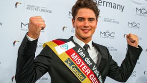 1,87 Meter groß, sportlich, brünett: der 23-jährige Dominik Bruntner aus Hochdorf im Kreis Esslingen ist der neue „Mister Germany“ 2017. Foto: dpa
