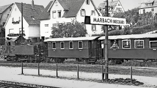 Die Bottwartalbahn fährt 1960 im Marbacher Bahnhof ein. Foto: Bürgeraktion Bottwartal
