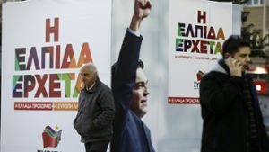 Wird  er Vorsitzende des Linksbündnisses (Syriza), Alexis Tsipras, das Steuer in Athen übernehmen? Foto: AP