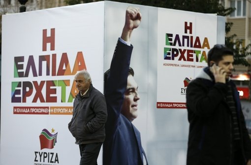 Wird  er Vorsitzende des Linksbündnisses (Syriza), Alexis Tsipras, das Steuer in Athen übernehmen? Foto: AP