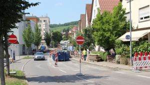 Die Gasleitungen im oberen Teil der Stuttgarter Straße werden erneuert. Foto: Georg Friedel