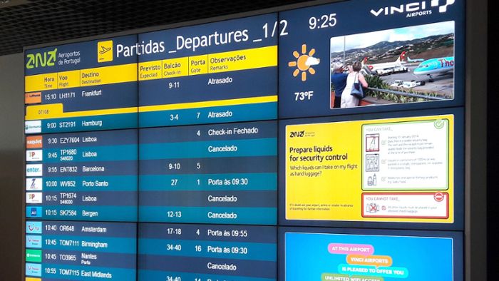 Chaos auf Flughafen Funchal durch starke Winde