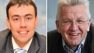 Rot-grüne Spitzenkandidaten: Nils Schmid (li. ) von der SPD und Winfried Kretschmann von den Grünen Foto: dpa